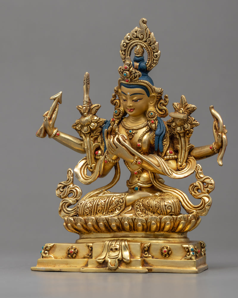 Four-Armed Manjushri Statue | Wisdom Deity