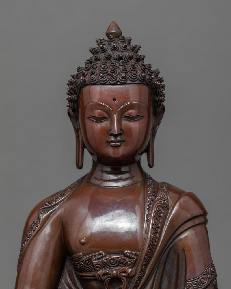 Namo Amitabha Buddha Copper Statue | Traditional Buddhist Art
