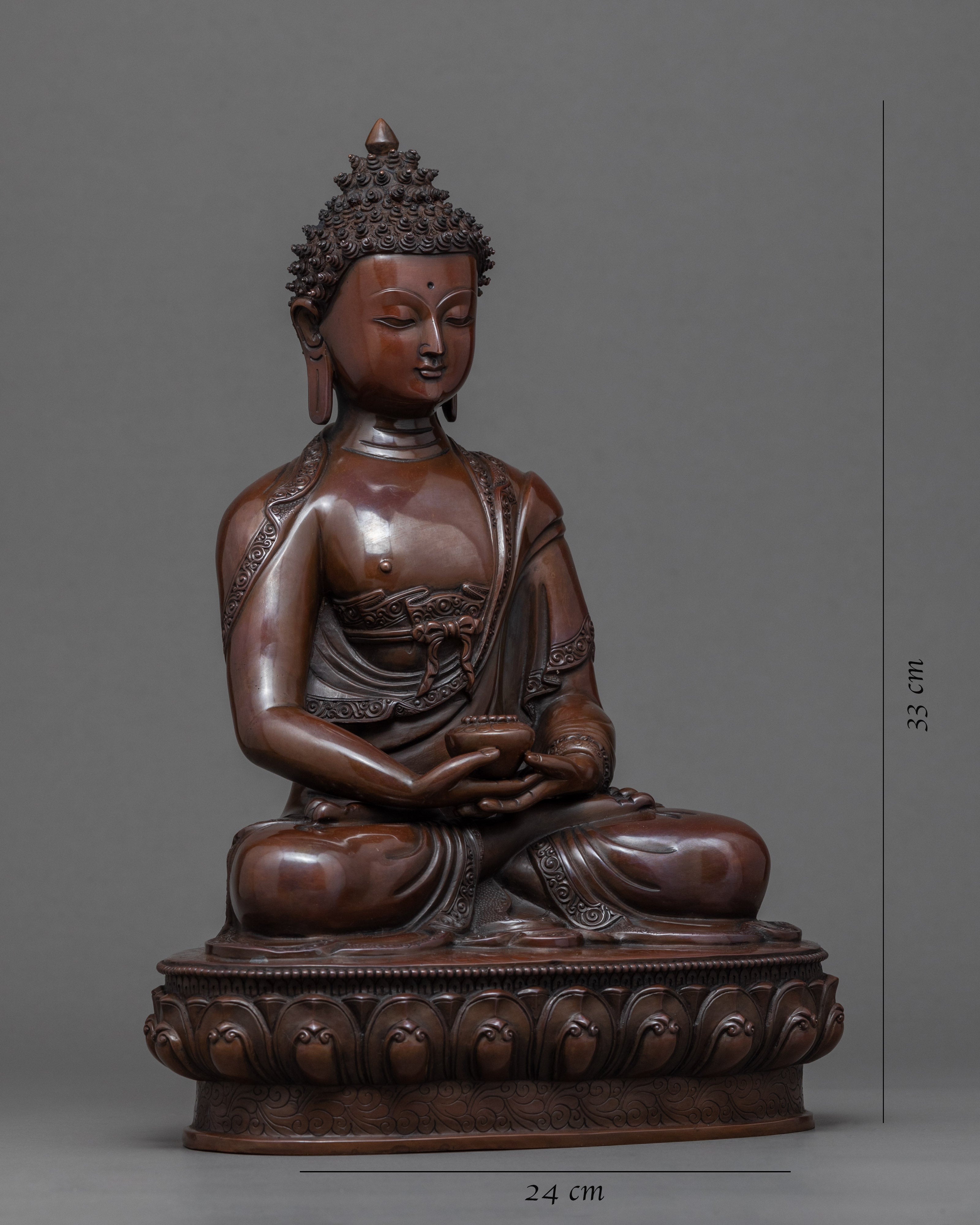 Namo Amitabha Buddha Copper Statue | Traditional Buddhist Art