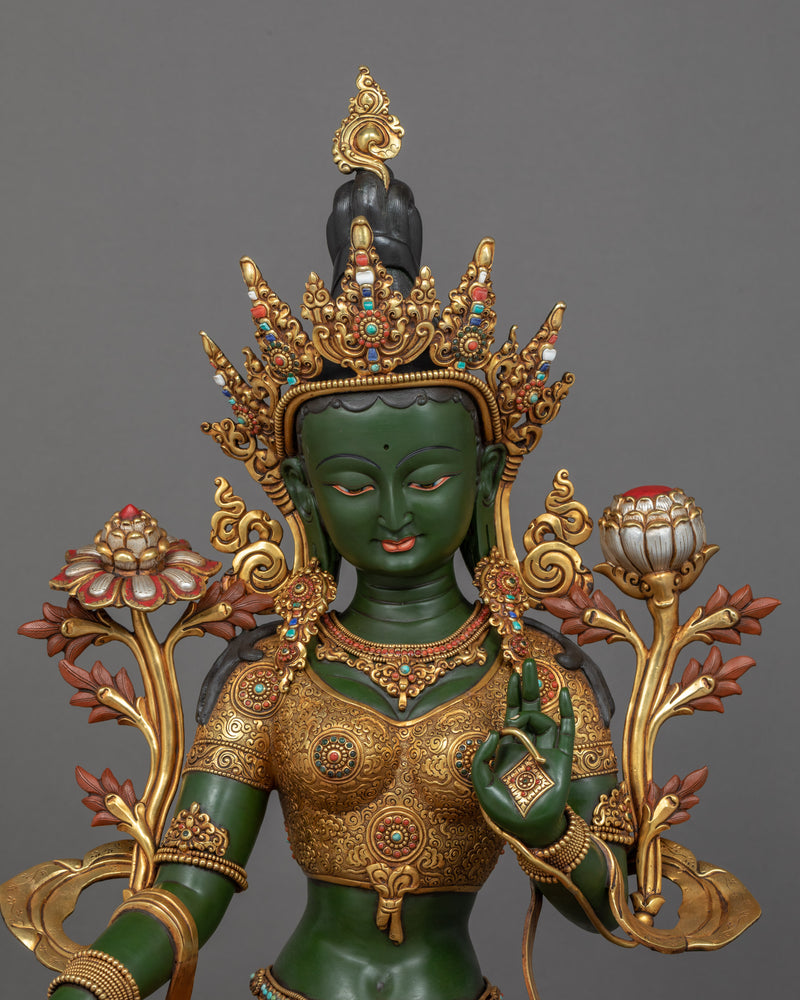 Buddha Green Tara Statue | Traditionally Sculpted Art