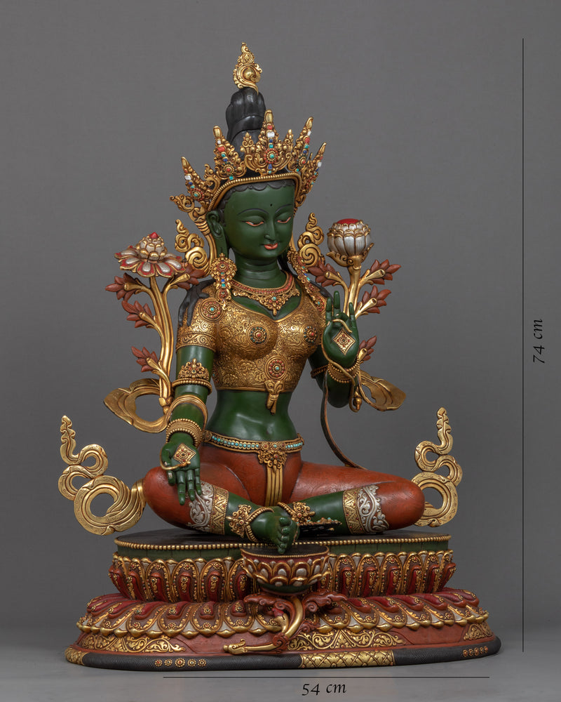 Buddha Green Tara Statue | Traditionally Sculpted Art