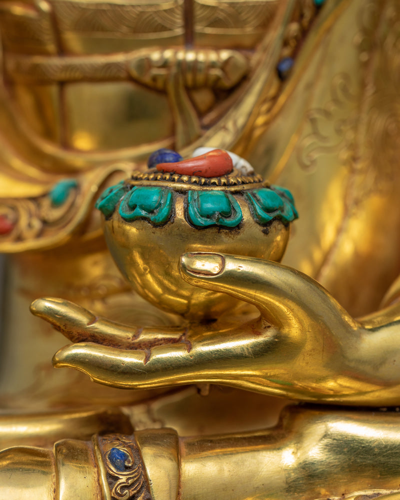Shakyamuni Buddha Gold Statue | Traditionally Hand Crafted Historical Buddha Art