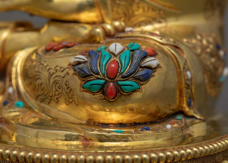 Shakyamuni Buddha Gold Statue | Traditionally Hand Crafted Historical Buddha Art