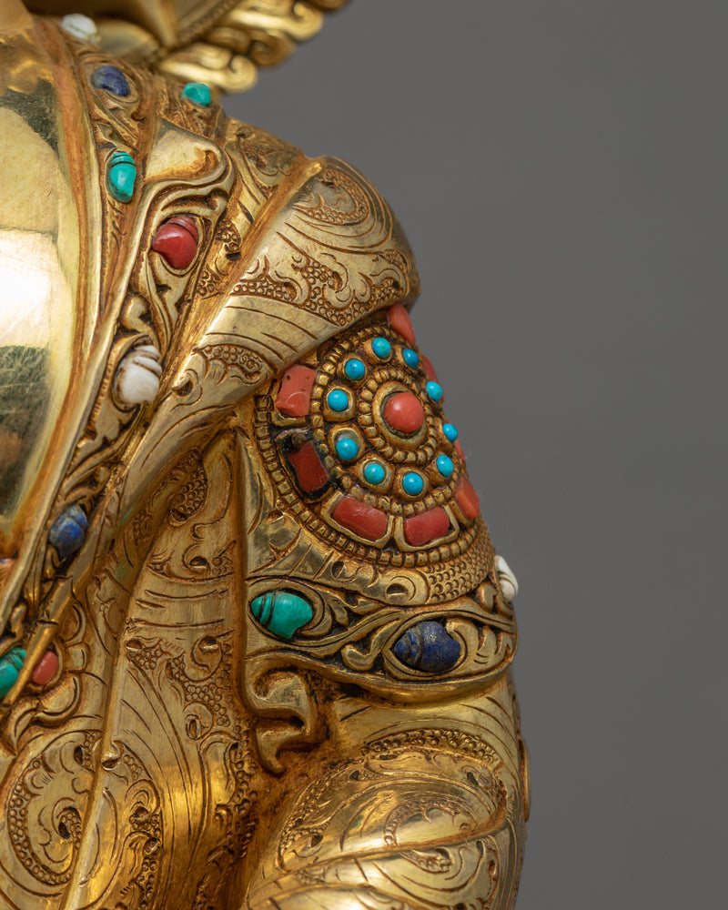 Amitabha Buddha Gold Statue | 24K Gold Hand Crafted Buddha Sculpture
