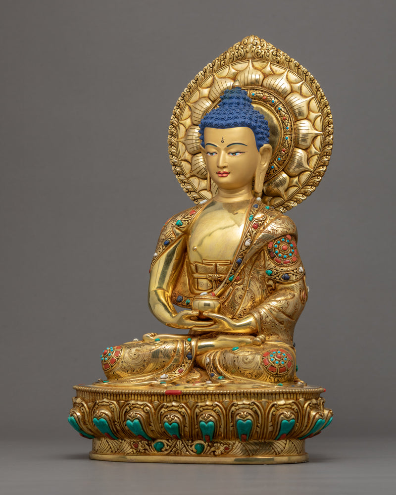 Amitabha Buddha Gold Statue | 24K Gold Hand Crafted Buddha Sculpture