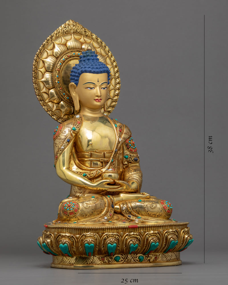 Amitabha Buddha Gold Statue | 24K Gold Hand Crafted Buddha Sculpture