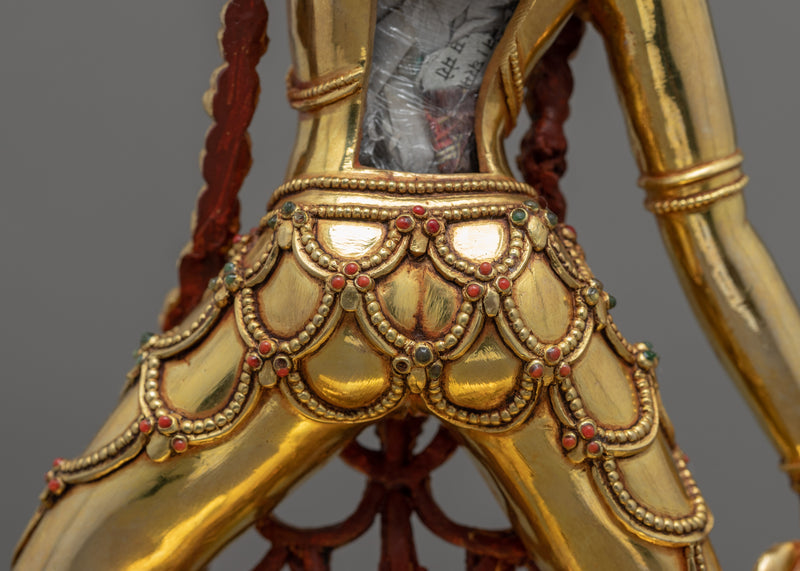Goddess Vajrayogini Statue | Gold Gilded Dakini Art