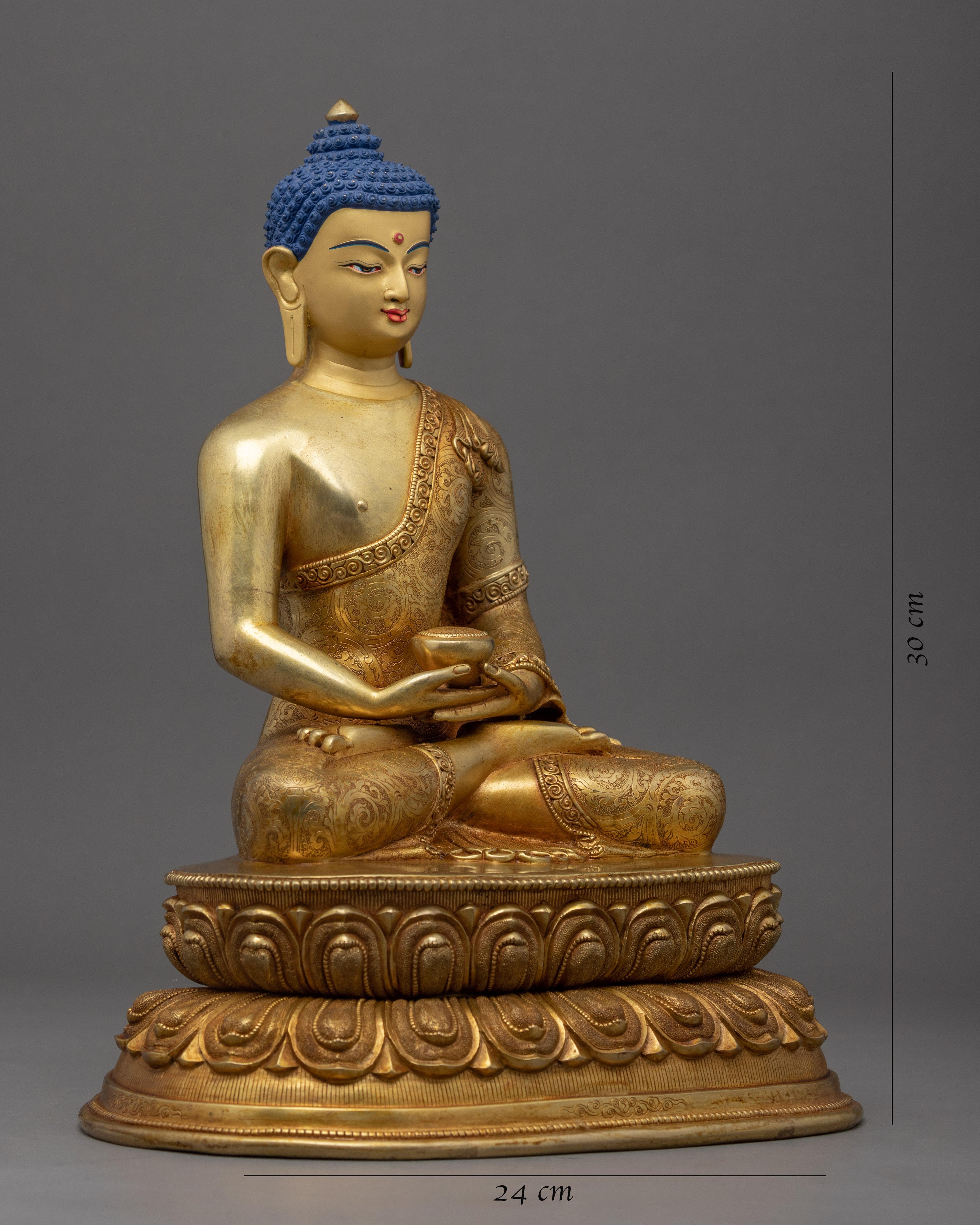 Namo Amitabha Buddha Art Statue | 24k Gold Gilded