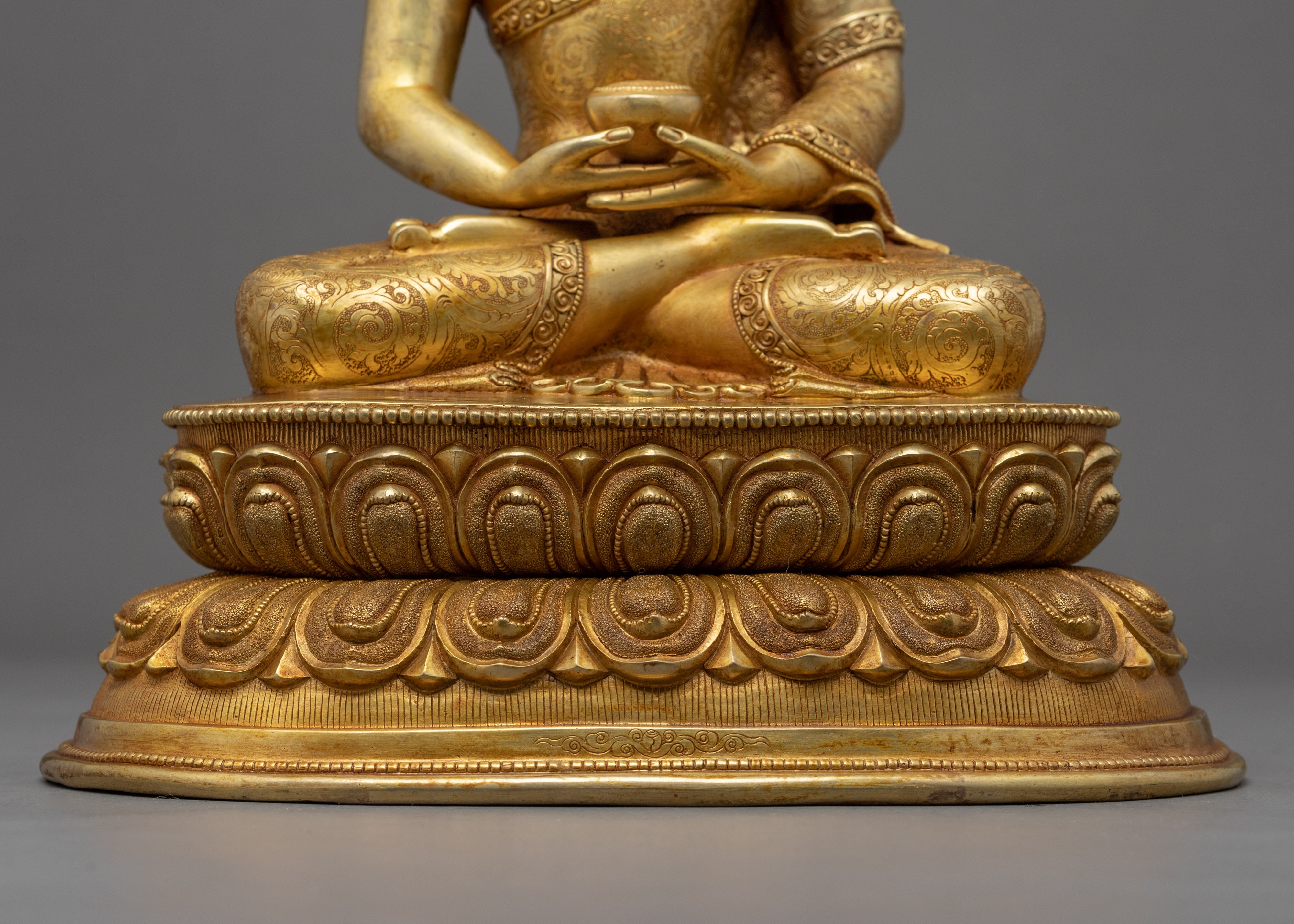 Namo Amitabha Buddha Art Statue | 24k Gold Gilded