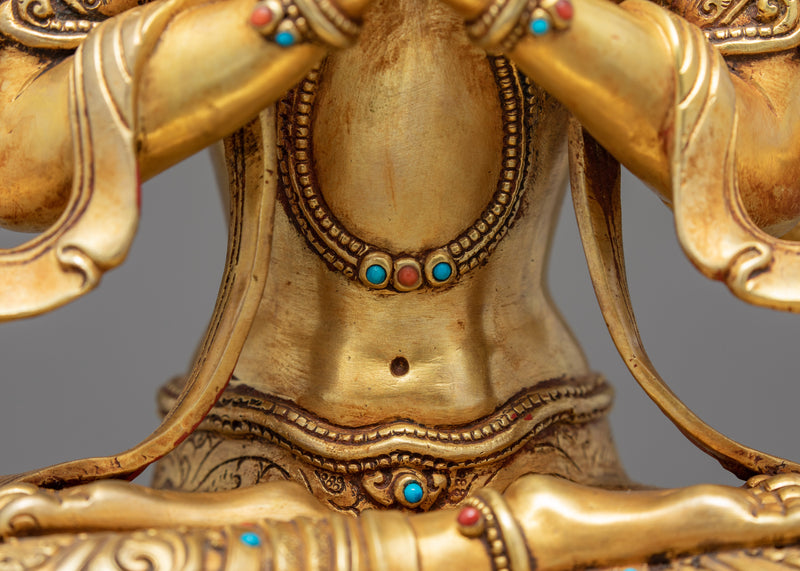 Four Armed Avalokiteshvara Sculpture | Traditional Chenrezig Himalayan Art
