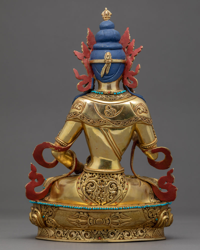 Guru Vajrasattva Sculpture | Gold Gilded Traditional Vajrasattva Art