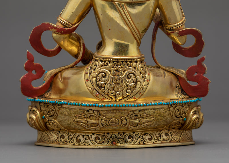 Guru Vajrasattva Sculpture | Gold Gilded Traditional Vajrasattva Art