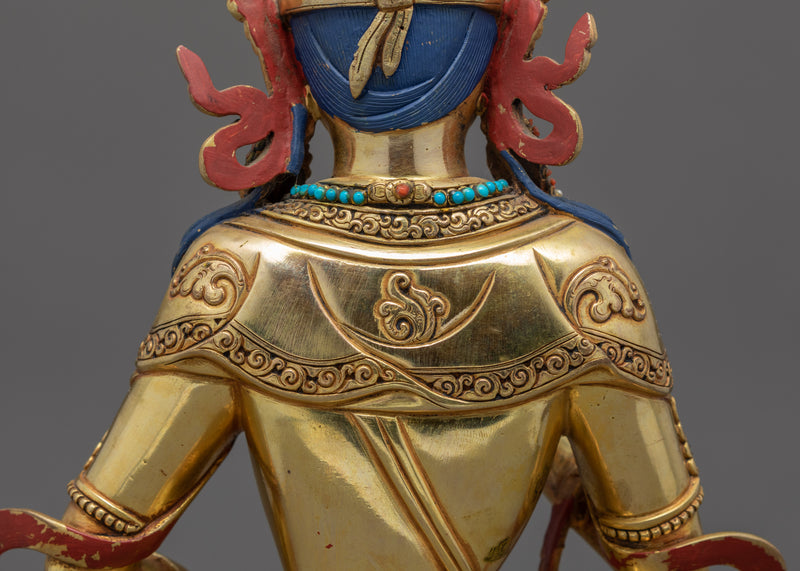Guru Vajrasattva Sculpture | Gold Gilded Traditional Vajrasattva Art