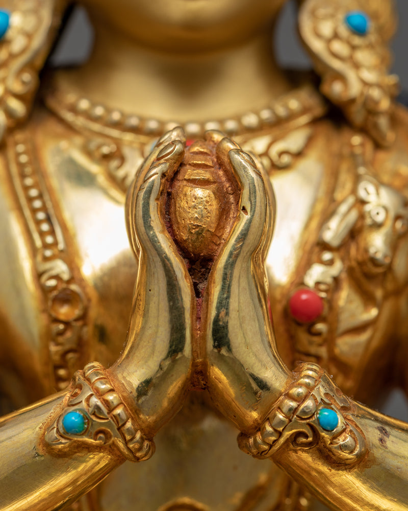 Bodhisattva Four Arm Avalokiteshvara Statue | Traditional Tibetan Art