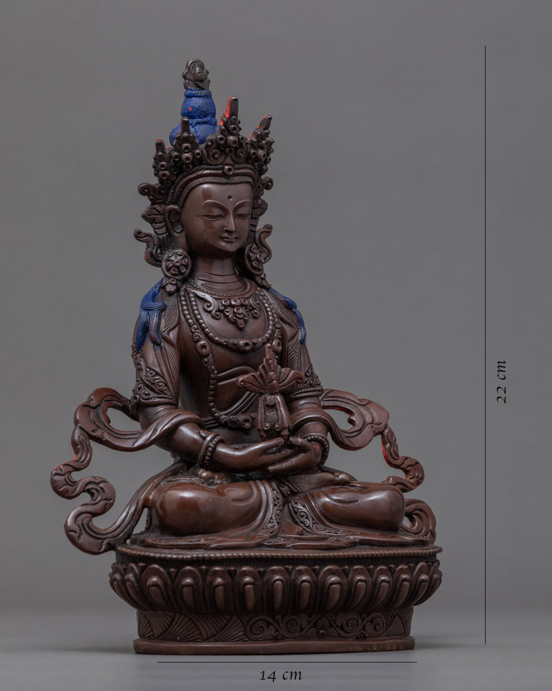 Amitayus Bodhisattva Copper Sculpture | Himalayan Art of Nepal