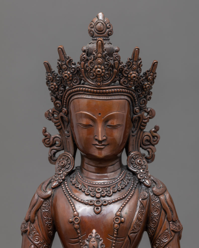Amitayus Buddha Sculpture | Bodhisattva Copper Art