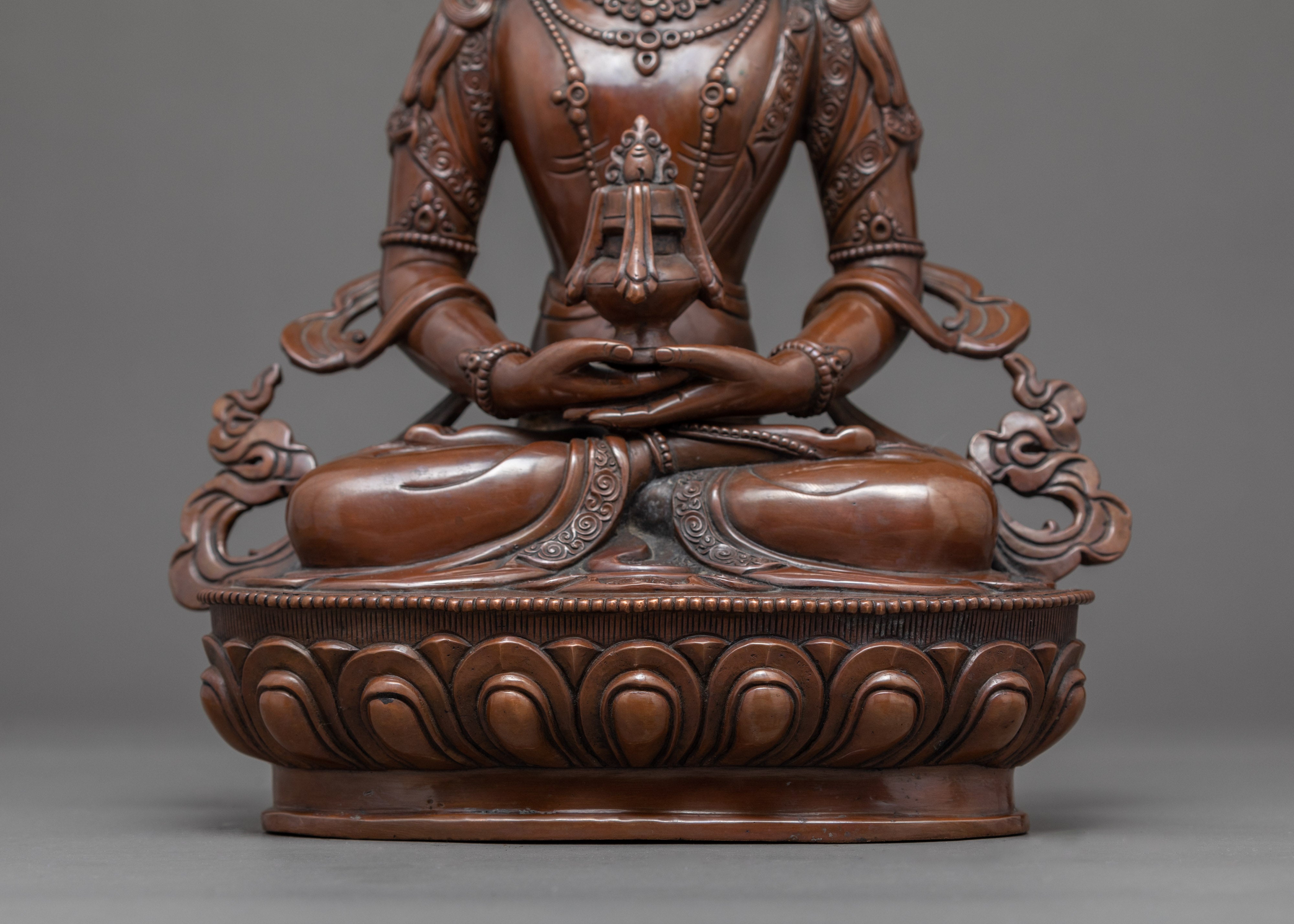 Amitayus Buddha Sculpture | Bodhisattva Copper Art