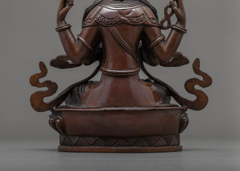 Chenrezig Tibetan Sculpture | Traditional Himalayan Art of Nepal