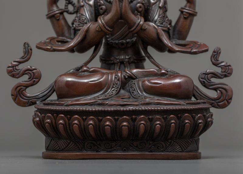 Chenrezig Tibetan Sculpture | Traditional Himalayan Art of Nepal