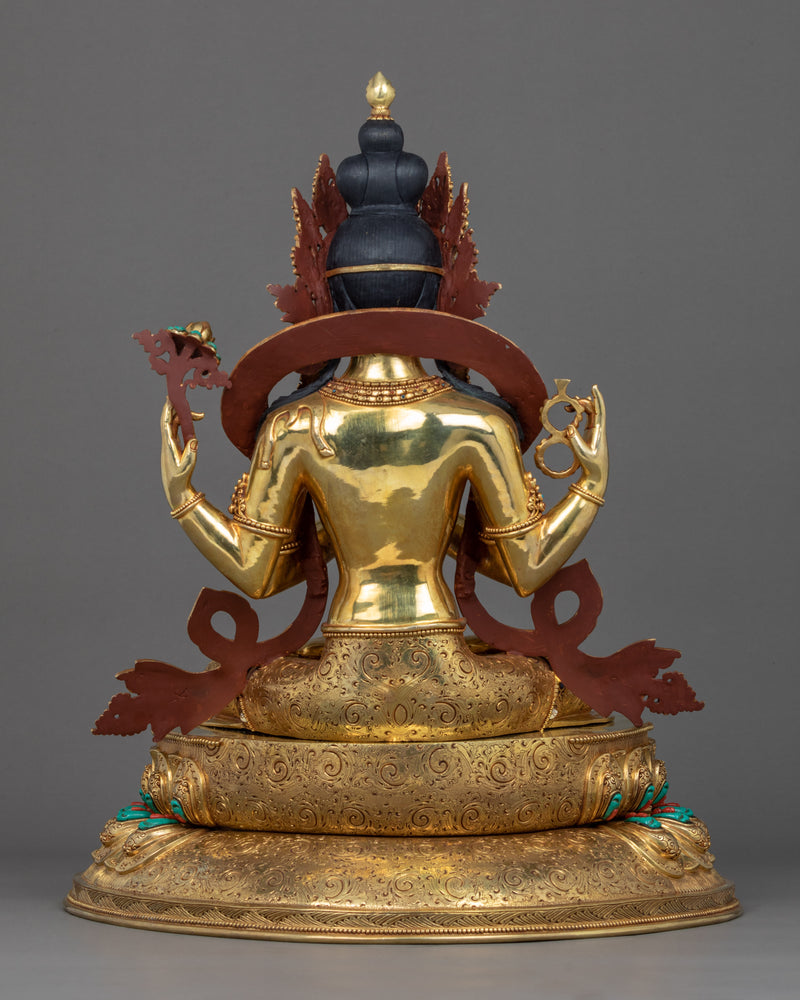 Four Arm Chenrezig Sculpture | Traditional Buddhist Art