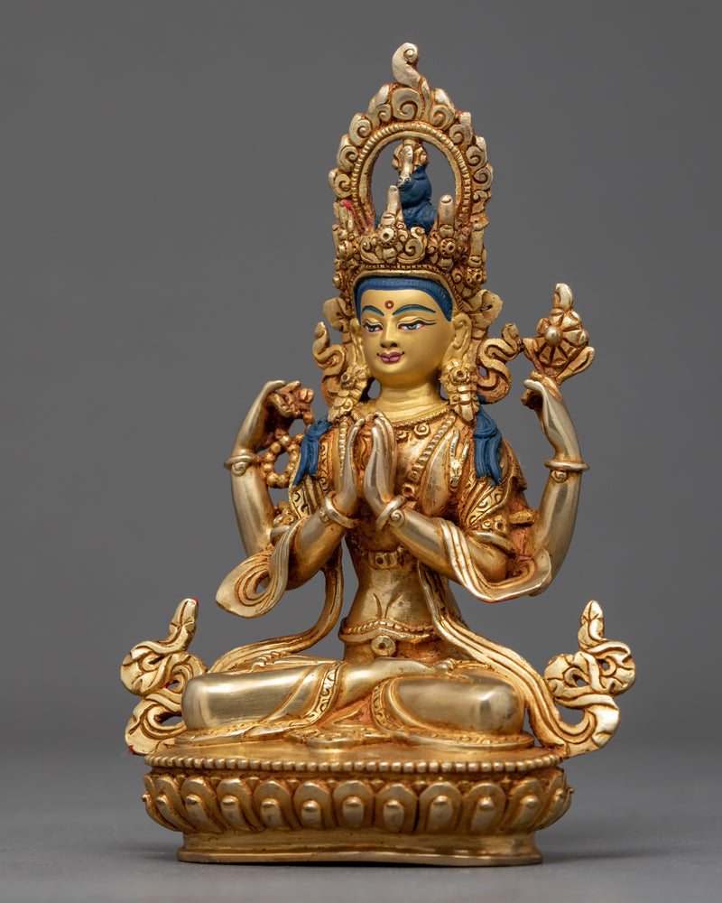 Chenrezig Sculpture | Traditional Hand Carved Statue