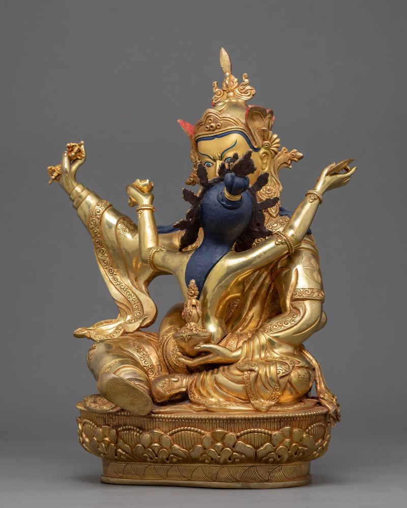 Guru Rinpoche With His Consort Statue | Traditionally Hand Crafted Sculpture