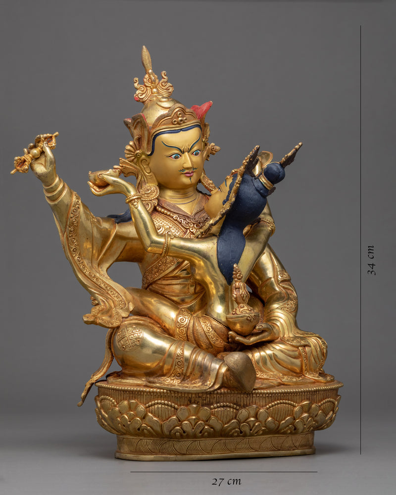 Guru Rinpoche With His Consort Statue | Traditionally Hand Crafted Sculpture