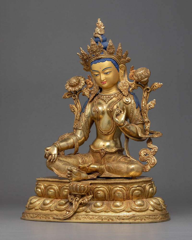 Green Tara Statue | Buy Online Hand Carved Himalayan Art