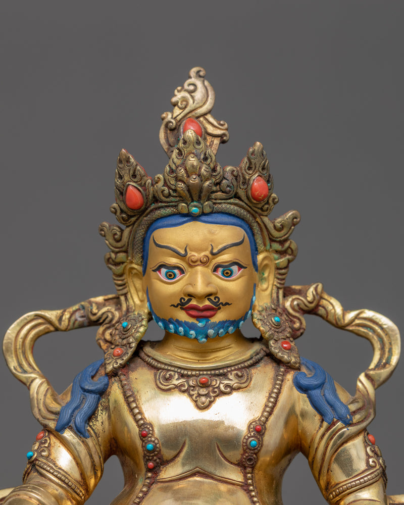 Yellow Dzambhala Art | Traditional Himalayan Sculpture