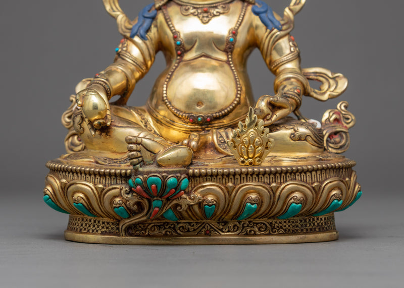 Yellow Dzambhala Art | Traditional Himalayan Sculpture