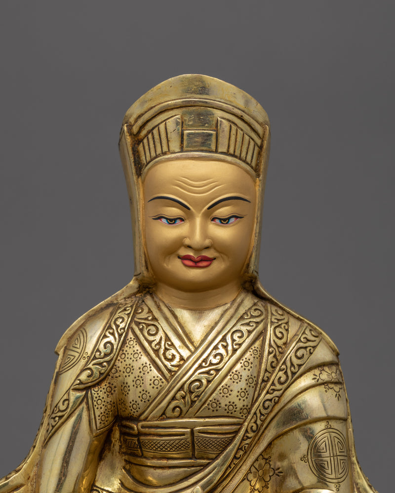 Gampopa Sculpture | Traditionally Hand Carved Statue