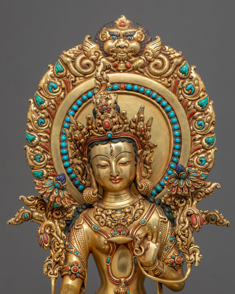 White Tara | Female Buddha Art | Traditional Buddhist Statue