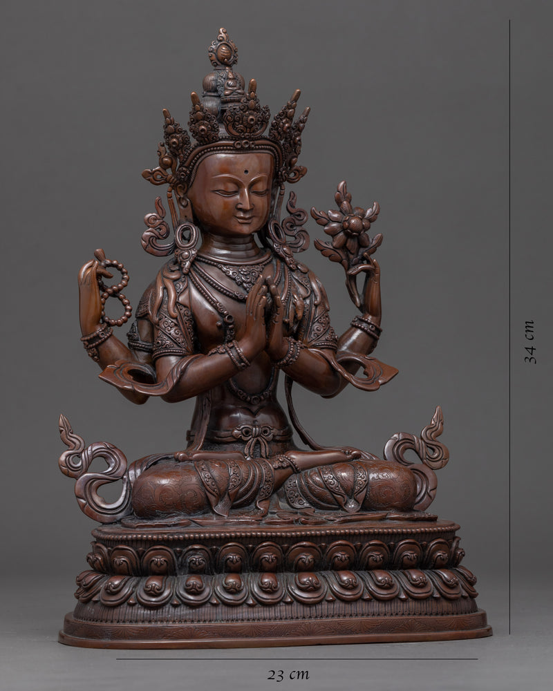 Avalokiteshvara Chenrezig Art | Traditionally Crafted Statue