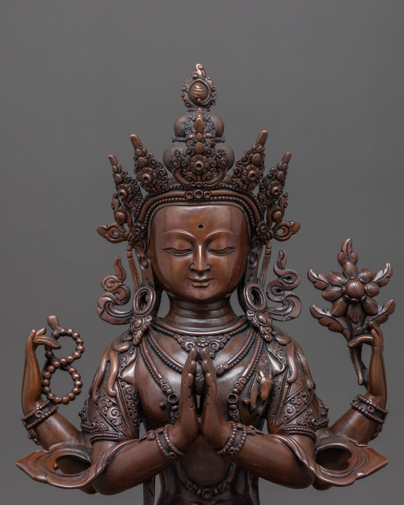 Avalokiteshvara Chenrezig Art | Traditionally Crafted Statue