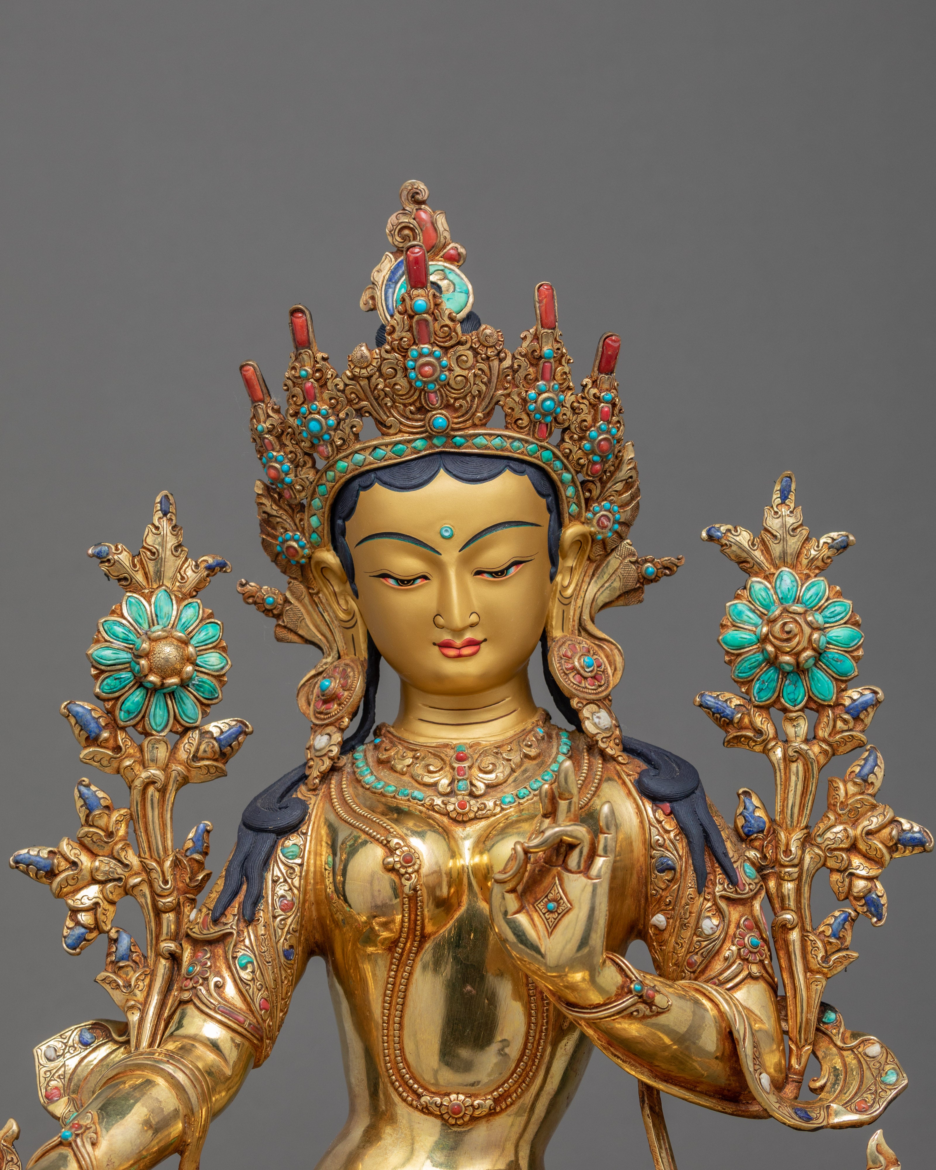 Green Tara Buddha Art | Traditional Mother Tara Statue
