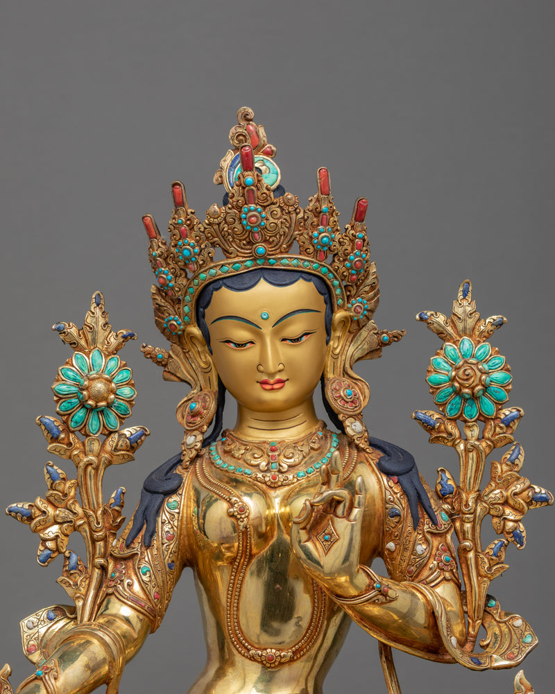 Green Tara Buddha Art | Traditional Mother Tara Statue