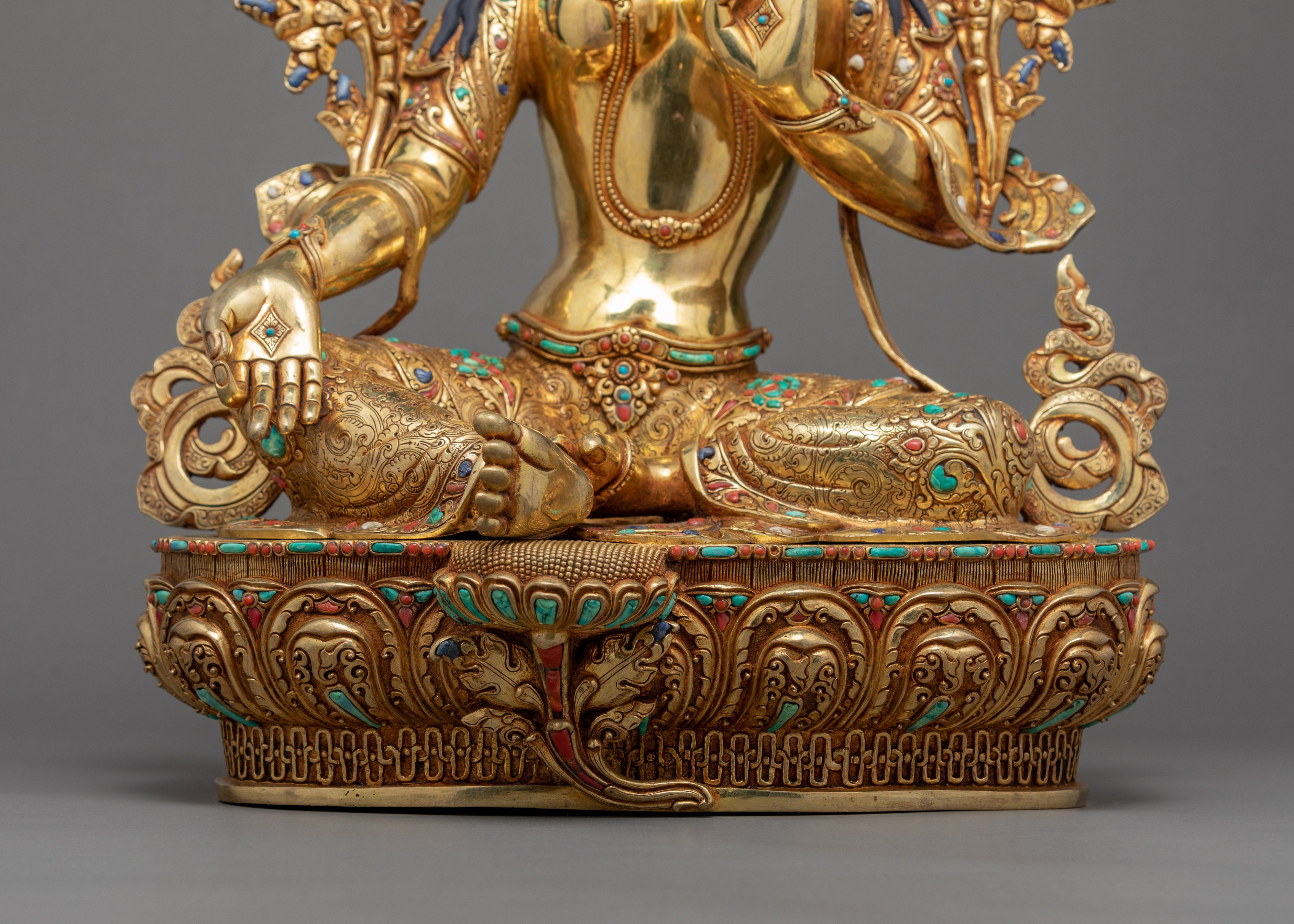 Green Tara Buddha Art | Traditional Mother Tara Statue