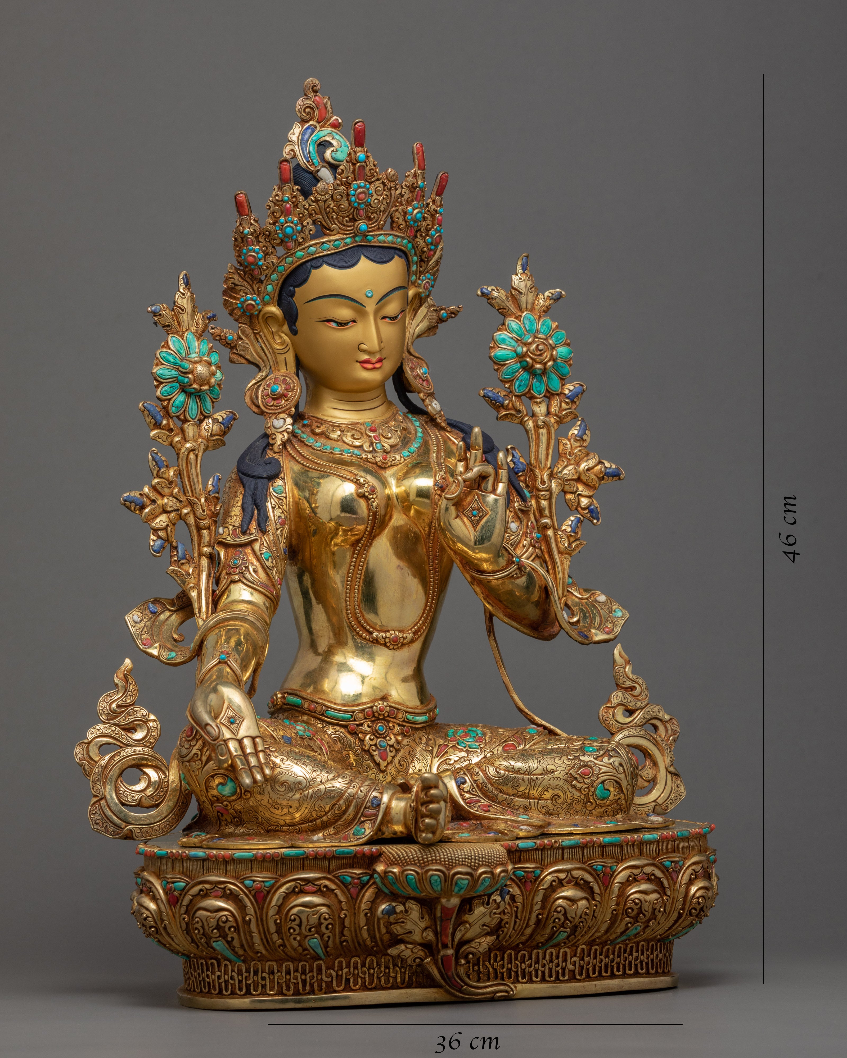 Green Tara Buddha Art | Traditional Mother Tara Statue