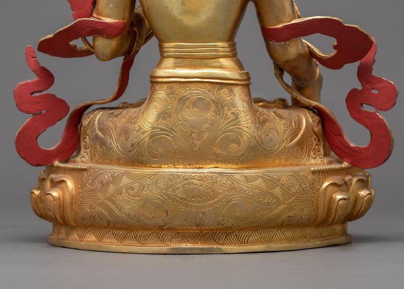 The White Tara Statue | Traditionally Sculpted Gold Sculpture