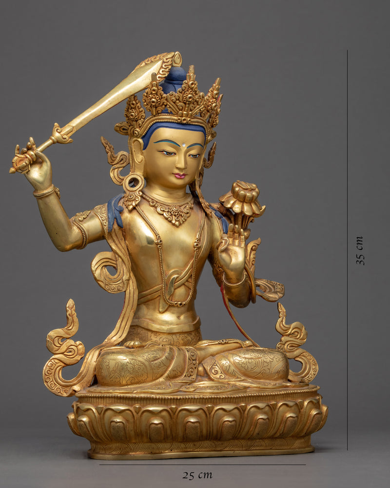 Manjushri Tibetan Sculpture | Hand Carved Sculpture