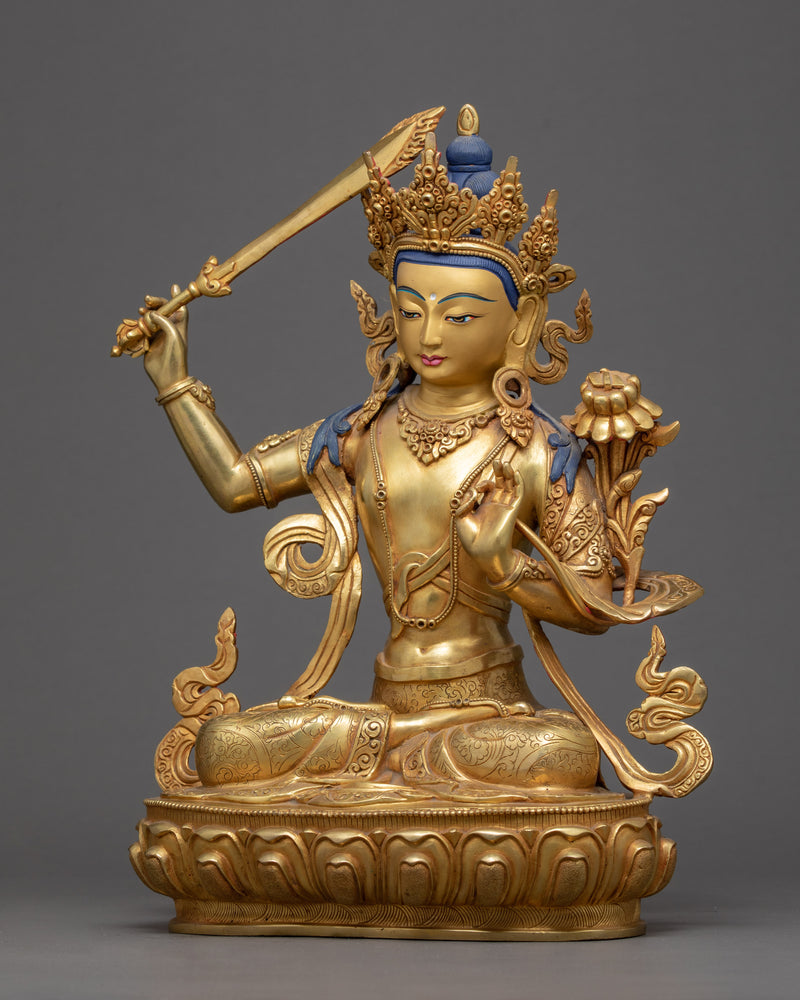Manjushri Tibetan Sculpture | Hand Carved Sculpture