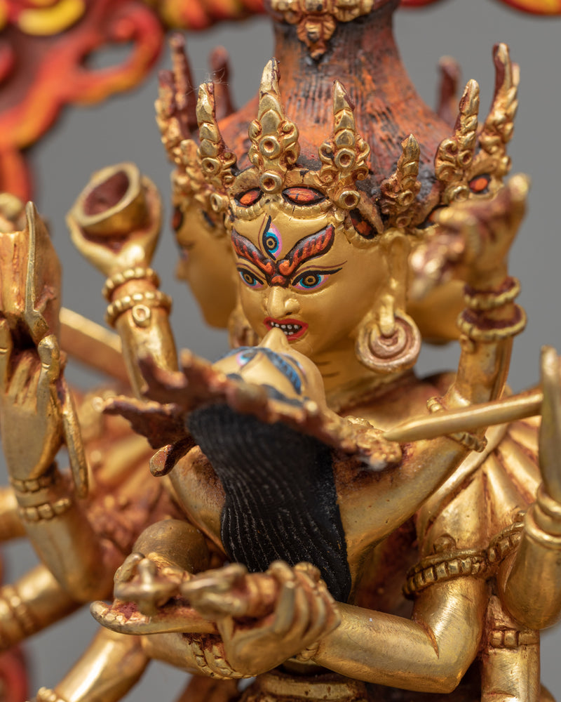 12 Armed Chakrasamvara Statue | Traditionally Crafted Buddhist Yidam