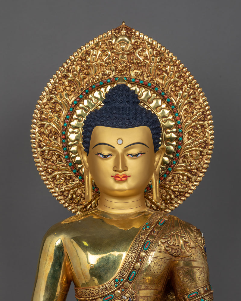 Amitabha Buddha Gold Statue | Traditionally Hand-Carved Buddhist Art