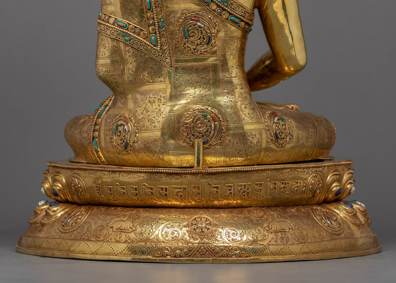 Amitabha Buddha Gold Statue | Traditionally Hand-Carved Buddhist Art
