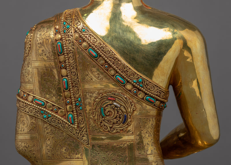 Amitabha Buddha Gold Statue | Traditionally Hand-Carved Buddhist Art