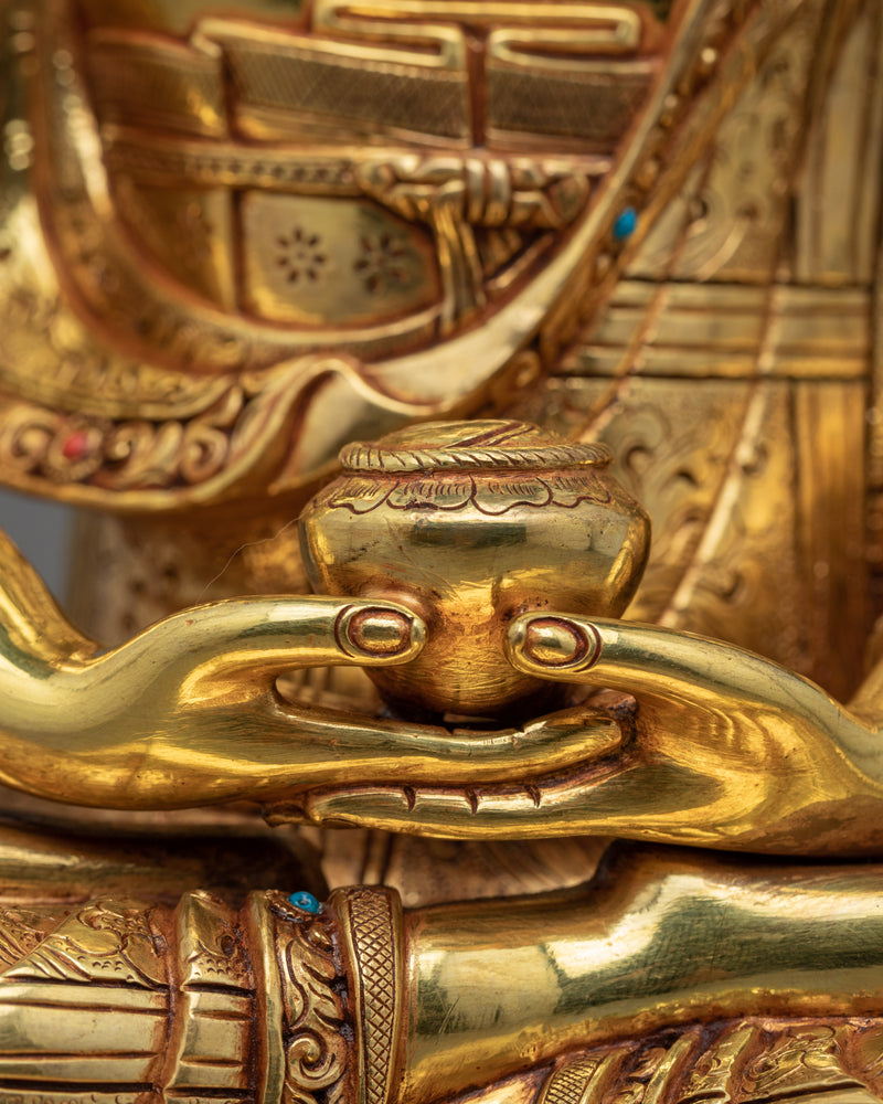Amitabha Buddha Pure Land Statue | Gold Plated Himalayan Art
