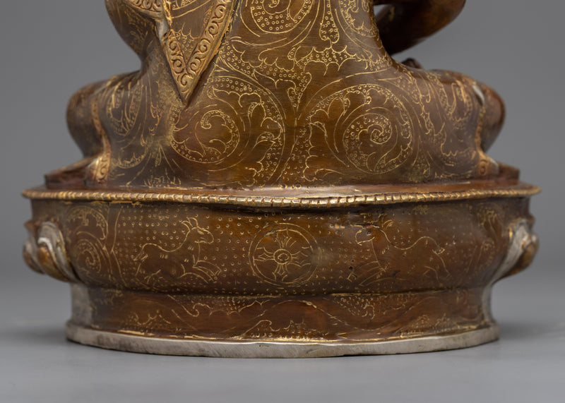 Dhyani Buddha Amitabha Sculpture | Gold-Plated Himalayan Art