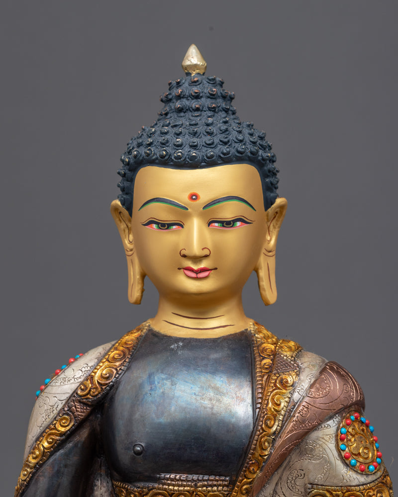 Namo Amitabha Buddha Copper Sculpture | Traditional Tibetan Art