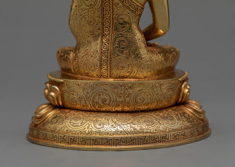 24K Gold Namo Amitabha Statue | Tibetan Buddha Sculpture