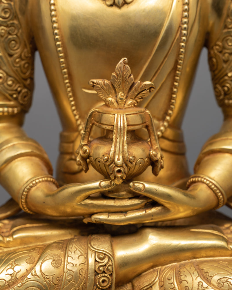 Amitayus | Tibetan Buddha Statue | Glided With 24K Gold